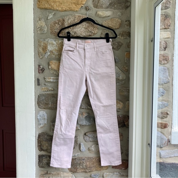 MOTHER The Dazzler Hover Straight Leg Jeans Date Night Pink Womens 29 - Picture 7 of 14